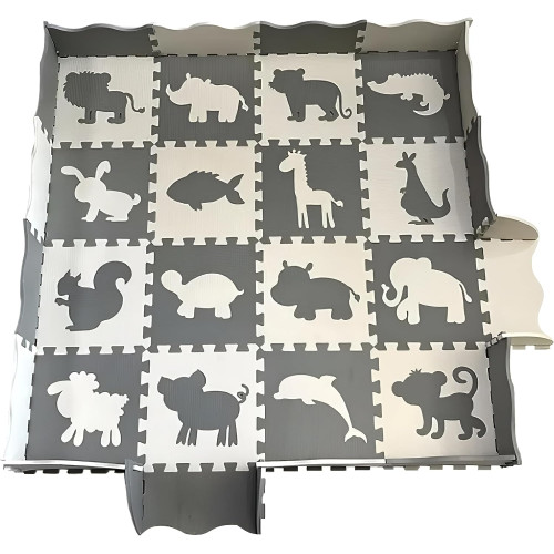 Soft game massage mat Puzzles EVA Gray-white